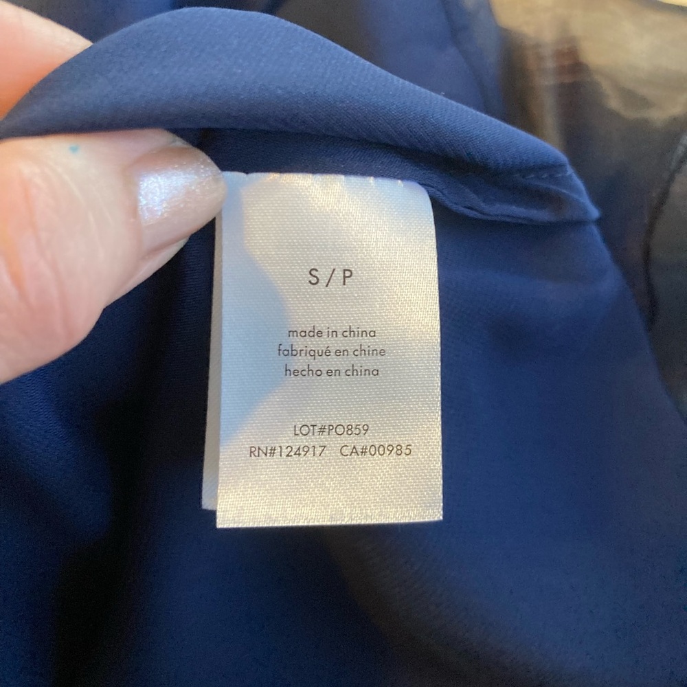 🆕 NWT WeWoreWhat Navy Sheer Puff-Sleeve Organza Smocked Baby Doll Mini Dress - Picture 14 of 15